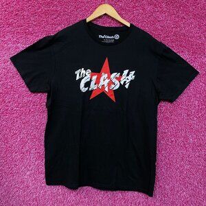 The Clash Corroded Spell Out Red Star Post Punk Band Tee extra large